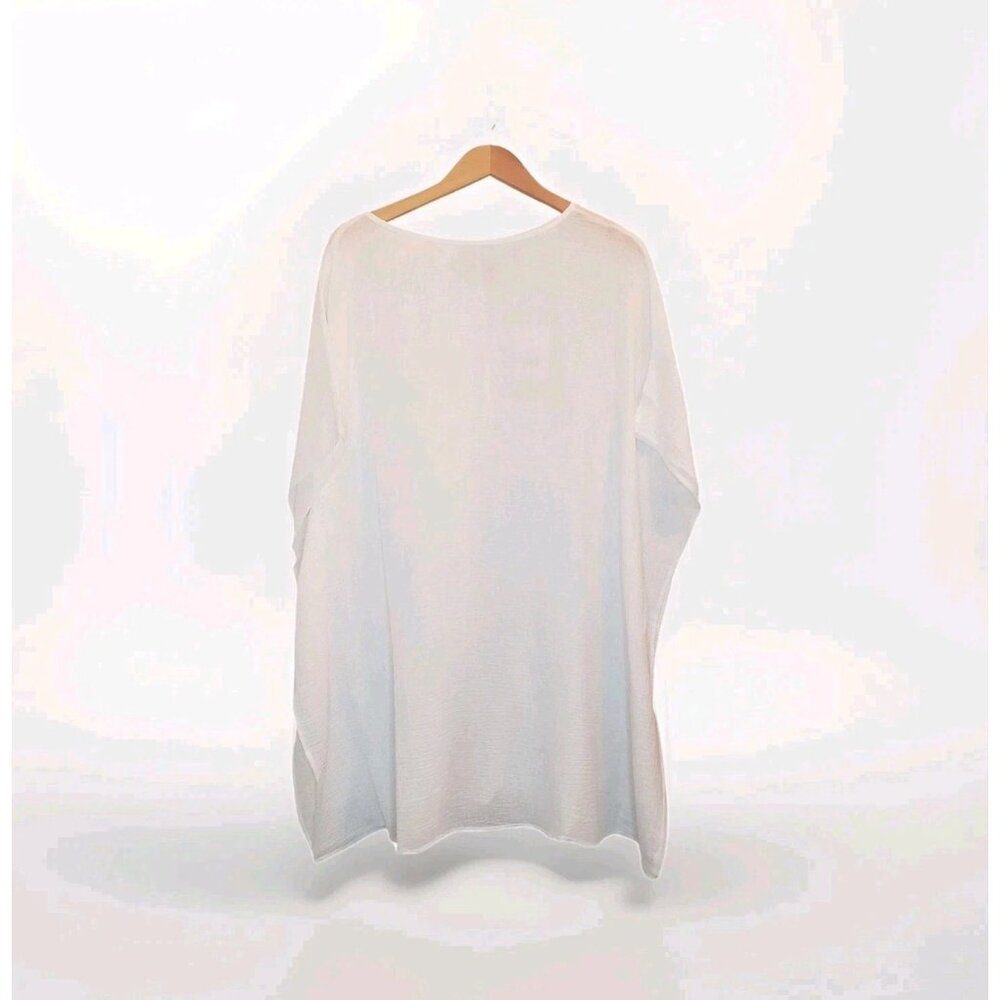 Andie Swim The Magdalena Kaftan Size S/M White Cotton Gauze Lightweight Cover-Up